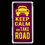 Coque Sony Xperia M4 Aqua Keep Calm and Take o road 2 Rose