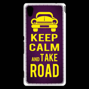 Coque Sony Xperia M4 Aqua Keep Calm and Take o road 2 Violet