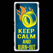 Coque Sony Xperia M4 Aqua Keep Calm and Burn Out Bleu