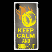 Coque Sony Xperia M4 Aqua Keep Calm and Burn Out Gris