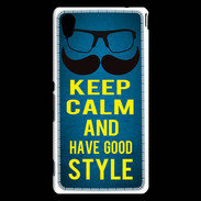 Coque Sony Xperia M4 Aqua Keep Calm and Have a good Style Bleu