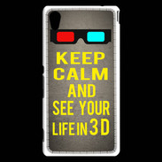 Coque Sony Xperia M4 Aqua Keep Calm and See your life 3D Gris