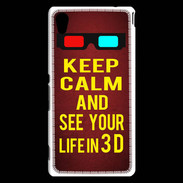 Coque Sony Xperia M4 Aqua Keep Calm and See your life 3D Rouge