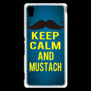 Coque Sony Xperia M4 Aqua Keep Calm and Mustach Bleu