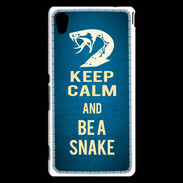 Coque Sony Xperia M4 Aqua Keep Calm and Be a Snake bleu