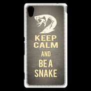 Coque Sony Xperia M4 Aqua Keep Calm and Be a Snake Gris