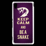 Coque Sony Xperia M4 Aqua Keep Calm and Be a Snake Violet