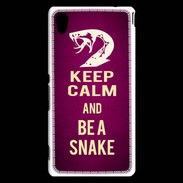 Coque Sony Xperia M4 Aqua Keep Calm and Be a Snake Rose
