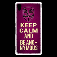 Coque Sony Xperia M4 Aqua Keep Calm and Be Anonymous Rose