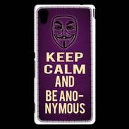 Coque Sony Xperia M4 Aqua Keep Calm and Be Anonymous Violet