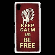 Coque Sony Xperia M4 Aqua Keep Calm and Be Free Rouge