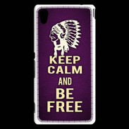 Coque Sony Xperia M4 Aqua Keep Calm and Be Free Violet