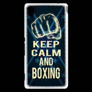 Coque Sony Xperia M4 Aqua Keep Calm and Boxing Bleu