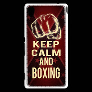 Coque Sony Xperia M4 Aqua Keep Calm and Boxing Rouge