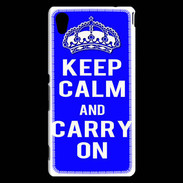 Coque Sony Xperia M4 Aqua Keep Calm and Carry on Bleu