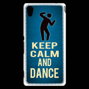 Coque Sony Xperia M4 Aqua Keep Calm and Dance Bleu