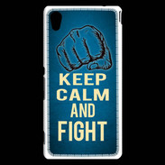 Coque Sony Xperia M4 Aqua Keep Calm and Fight Bleu