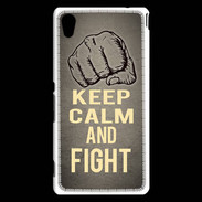 Coque Sony Xperia M4 Aqua Keep Calm and Fight Gris