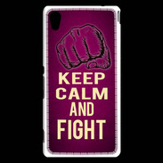 Coque Sony Xperia M4 Aqua Keep Calm and Fight Rose