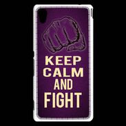 Coque Sony Xperia M4 Aqua Keep Calm and Fight Violet