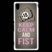 Coque Sony Xperia M4 Aqua Keep Calm and Fist Gris