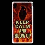 Coque Sony Xperia M4 Aqua Keep Calm and Grenade Feu