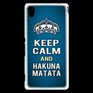 Coque Sony Xperia M4 Aqua Keep Calm and Hakuna Matata Bleu