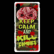 Coque Sony Xperia M4 Aqua Keep Calm and Kill Zombies camouflage
