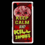 Coque Sony Xperia M4 Aqua Keep Calm and Kill Zombies Rouge