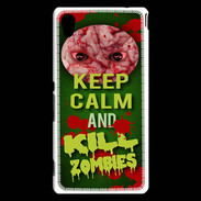 Coque Sony Xperia M4 Aqua Keep Calm and Kill Zombies Vert