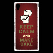 Coque Sony Xperia M4 Aqua Keep Calm and Make cake Rouge
