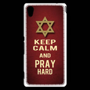 Coque Sony Xperia M4 Aqua Keep Calm and Pray jewish Rouge