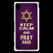 Coque Sony Xperia M4 Aqua Keep Calm and Pray jewish Violet