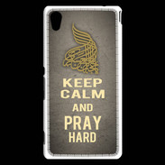 Coque Sony Xperia M4 Aqua Keep Calm and Pray Muslim Gris