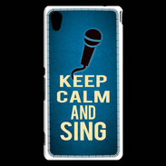 Coque Sony Xperia M4 Aqua Keep Calm and Sing Bleu