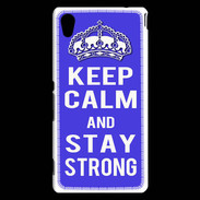 Coque Sony Xperia M4 Aqua Keep Calm and Stay strong Bleu