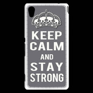 Coque Sony Xperia M4 Aqua Keep Calm and Stay strong Gris