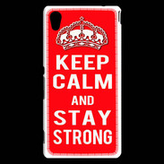 Coque Sony Xperia M4 Aqua Keep Calm and Stay strong Rouge