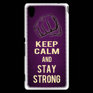 Coque Sony Xperia M4 Aqua Keep Calm and Stay strong Violet