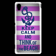 Coque Sony Xperia M4 Aqua Keep Calm and Think Beach Rose