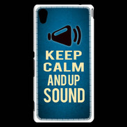 Coque Sony Xperia M4 Aqua Keep Calm and Up Sound Bleu