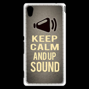 Coque Sony Xperia M4 Aqua Keep Calm and Up Sound Gris