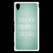 Coque Sony Xperia M4 Aqua Boulot Apéro Dodo Vert ZG