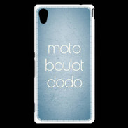 Coque Sony Xperia M4 Aqua Moto Boulot Dodo Bleu ZG