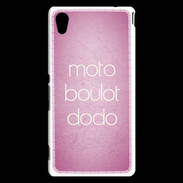 Coque Sony Xperia M4 Aqua Moto Boulot Dodo rose ZG
