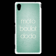 Coque Sony Xperia M4 Aqua Moto Boulot Dodo Vert ZG