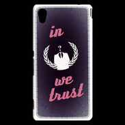 Coque Sony Xperia M4 Aqua In anonymous We trust Rouge ZG