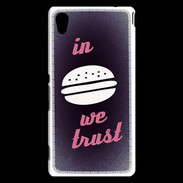Coque Sony Xperia M4 Aqua In Burger We trust Rouge ZG