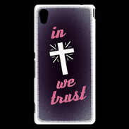 Coque Sony Xperia M4 Aqua In Christ We trust Rouge ZG