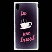 Coque Sony Xperia M4 Aqua In Coffee We trust Rouge ZG
